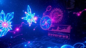 Holographic Interstellar Navigation System – free AI stock image