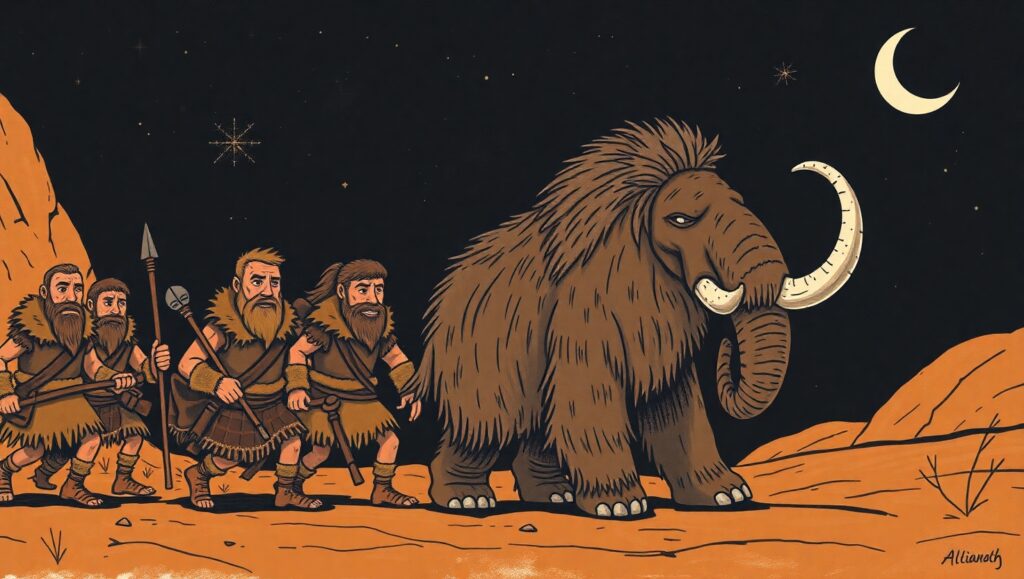 Hunters Under Starry Skies – free AI stock image