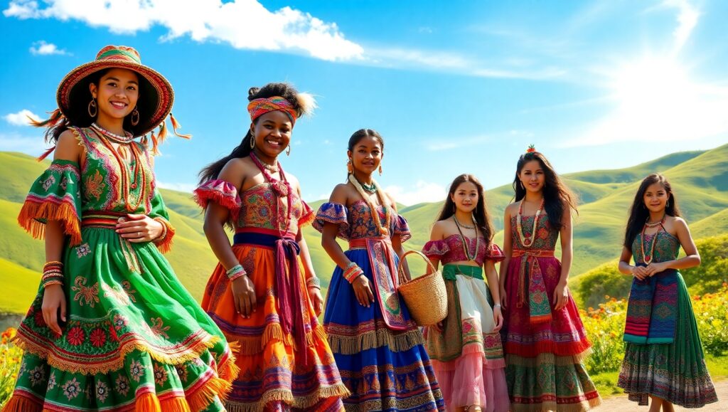 Imaginary Festival of Traditional Attire – free AI stock image