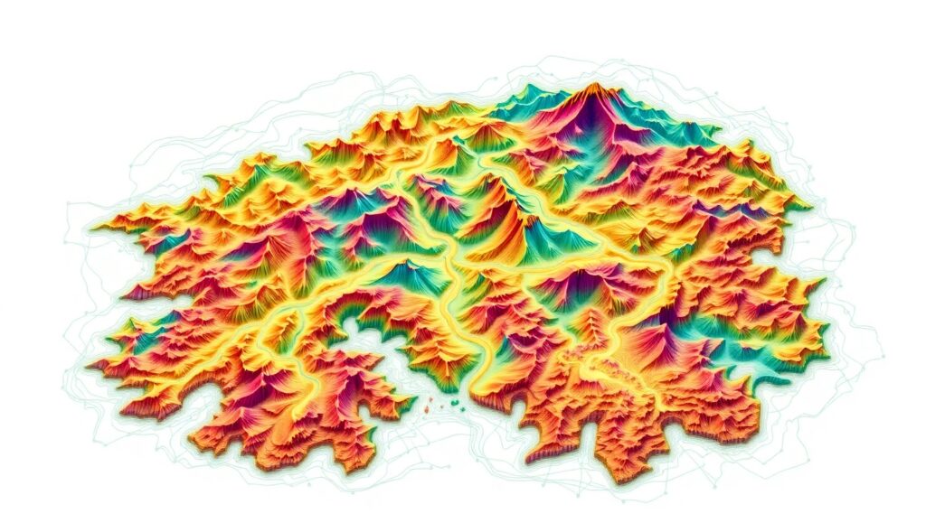 Imaginary Landscape Topographic Map 78G – free AI stock image