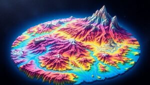 Imaginary Planet Topographic Design – free AI stock image