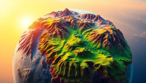 Imaginary Planet Topographic Landscape – free AI stock image