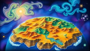 Imaginary Planet Topographic Map – free AI stock image