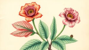 Imaginary Plant Botanical Drawing – free AI stock image