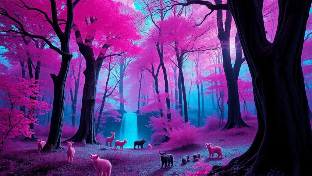 Infrared Fantasy in a Forest – free AI stock image