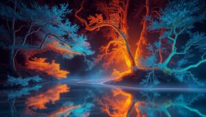 Infrared Forest Serenity – free AI stock image