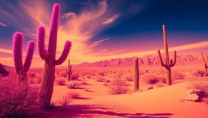 Infrared Serenity in Desert Landscapes – free AI stock image