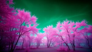 Infrared Serenity in Nature – free AI stock image