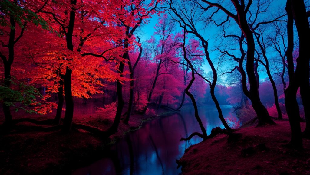 Infrared Serenity in Nature’s Embrace – free AI stock image
