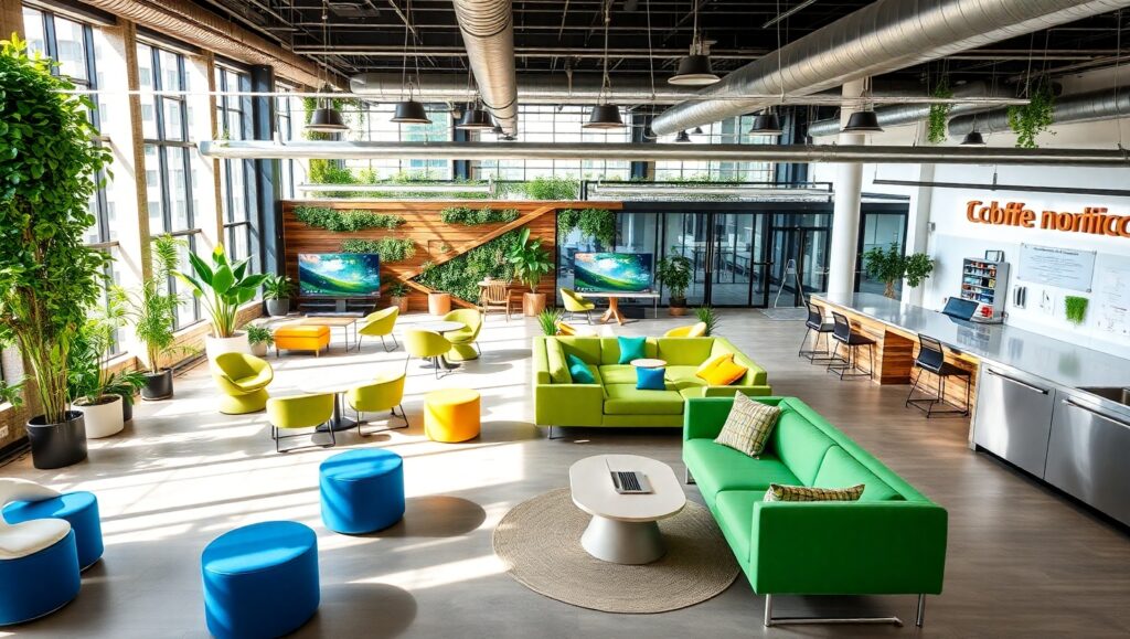 Innovative Startup Collaboration Space Q8v – free AI stock image