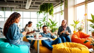 Innovative Startup Workspace Design M80 – free AI stock image
