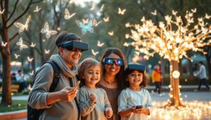 Interactive Augmented Reality City Park – free AI stock image