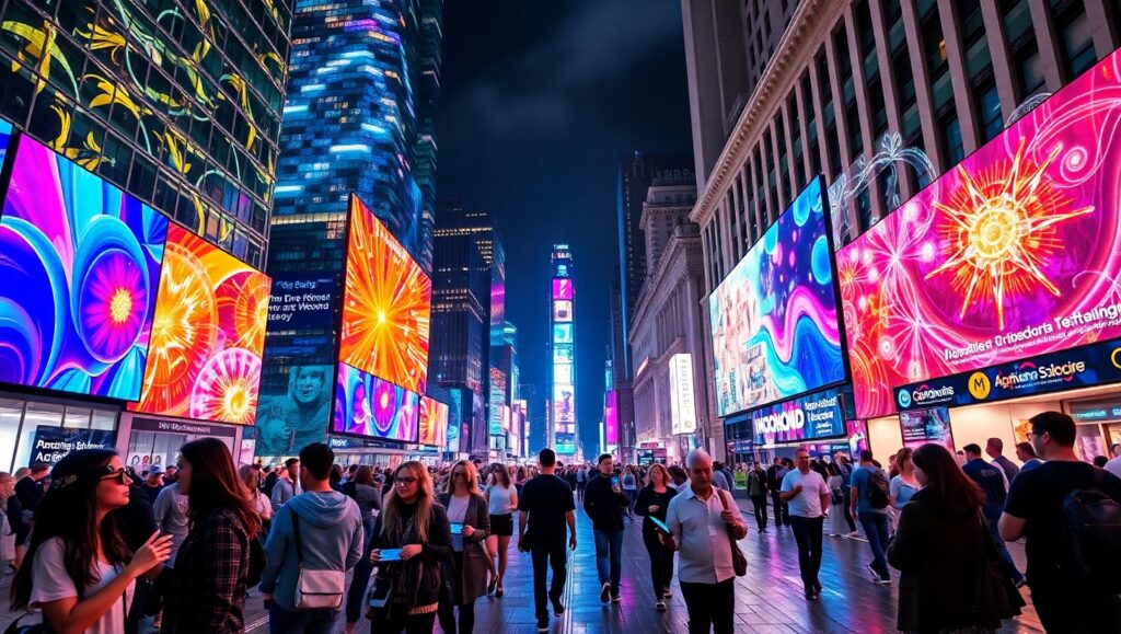 Interactive Cityscape of Tomorrow – free AI stock image