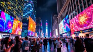 Interactive Cityscape of Tomorrow – free AI stock image