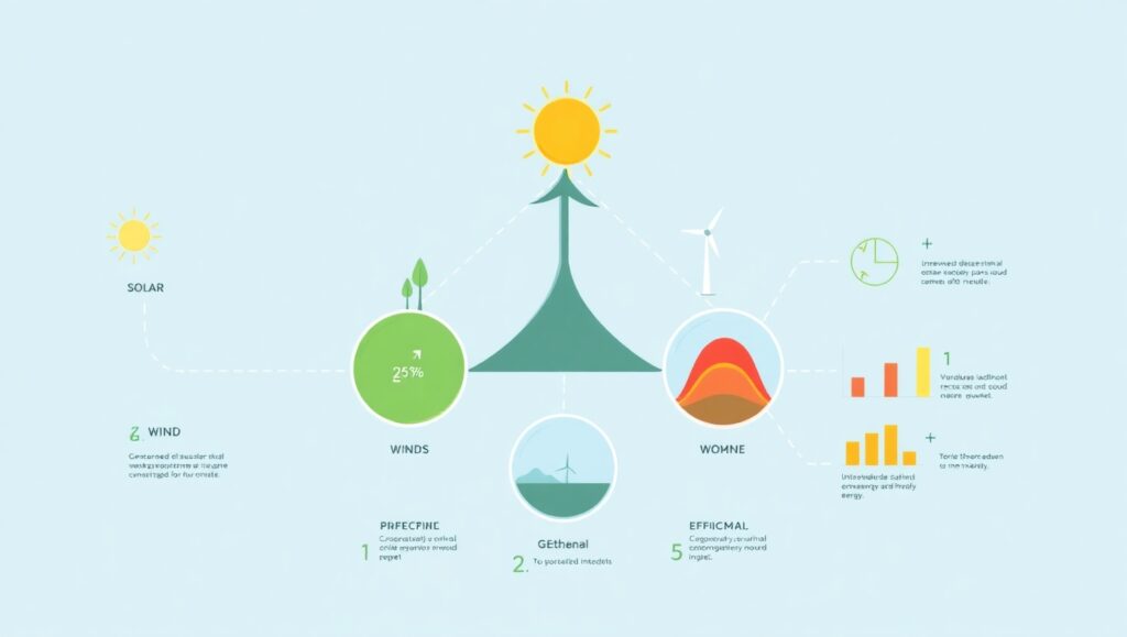 Interconnected Renewable Energy Systems – free AI stock image