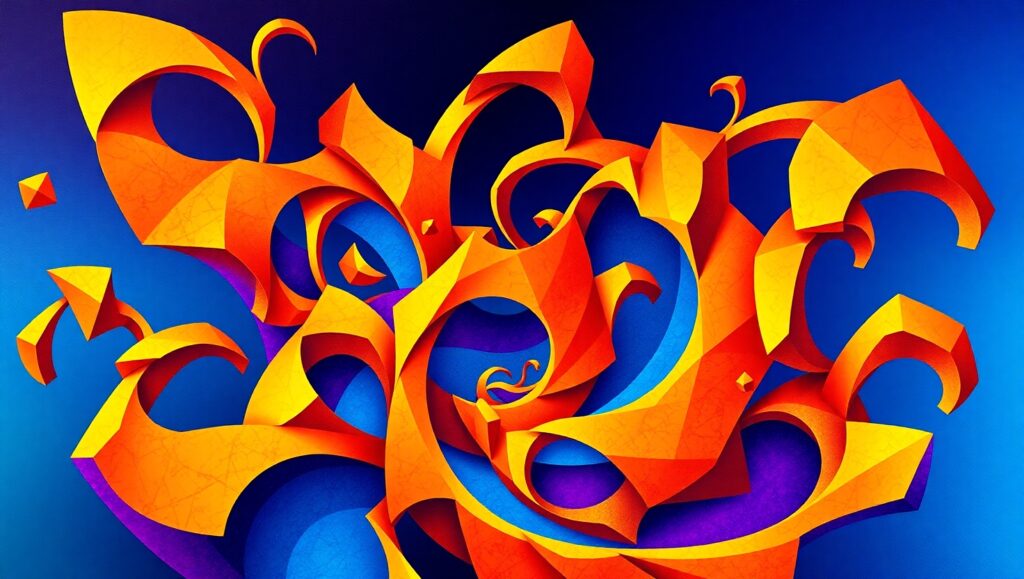 Intertwined Shapes of Balance – free AI stock image