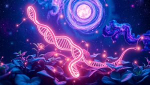 Intertwining DNA with Nature’s Wonders – free AI stock image