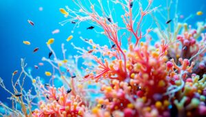 Intricate Coral Reef Under Microscope – free AI stock image