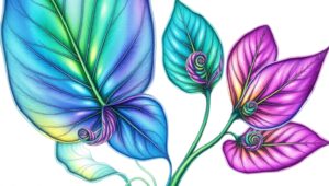 Iridescent Flora of Imagination – free AI stock image