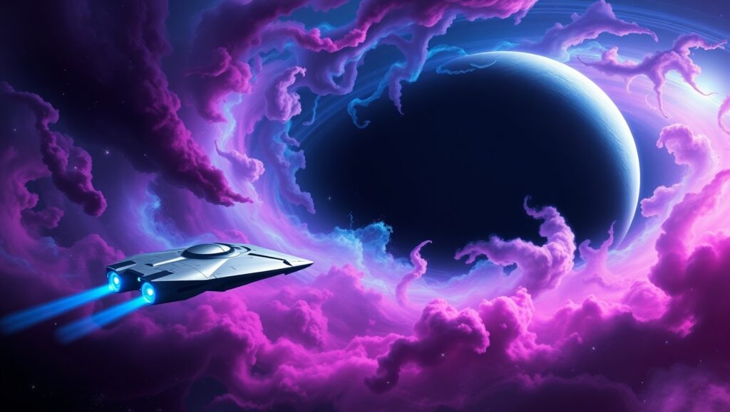 Journey Through the Cosmic Nebula – free AI stock image