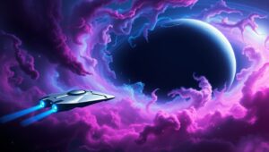Journey Through the Cosmic Nebula – free AI stock image
