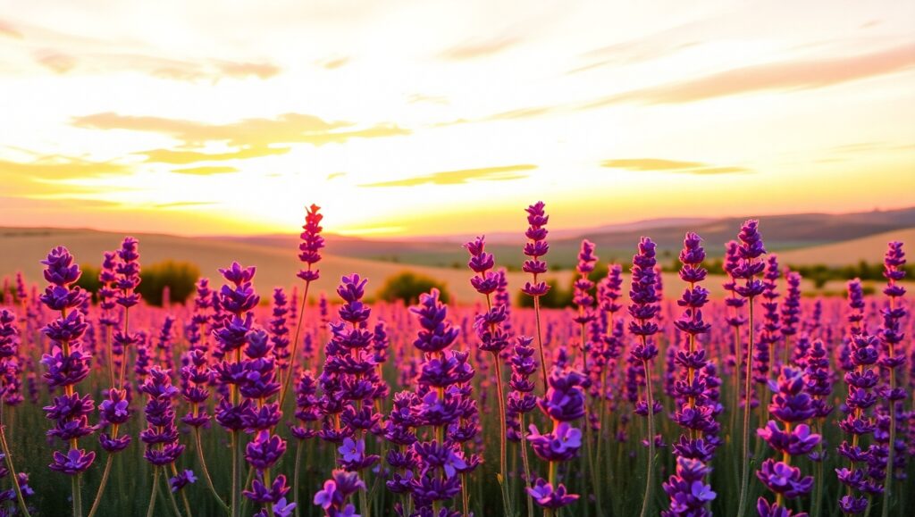 Lavender Dreams at Sunset – free AI stock image