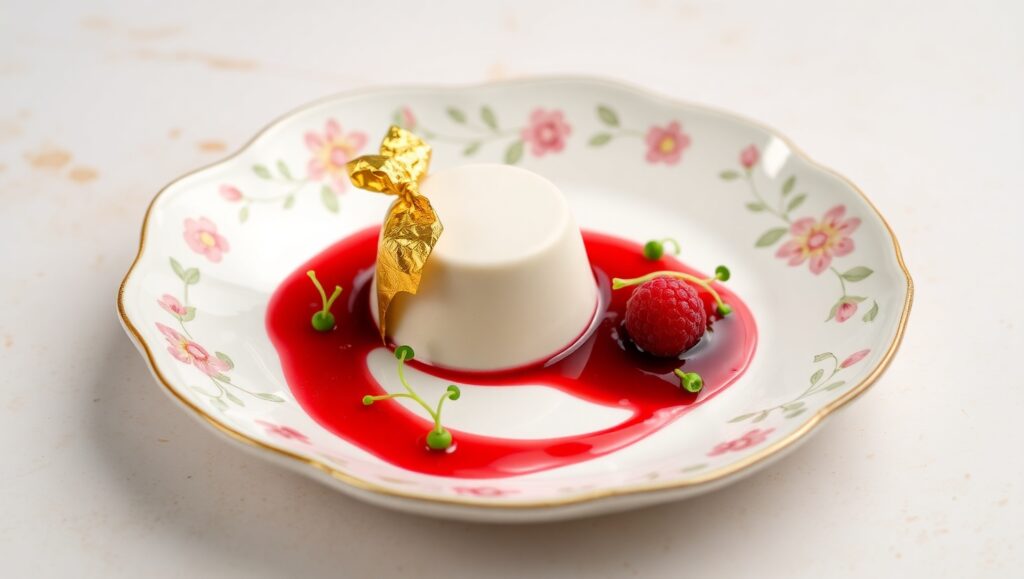 Lavender Panna Cotta Presentation – free AI stock image