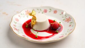 Lavender Panna Cotta Presentation – free AI stock image