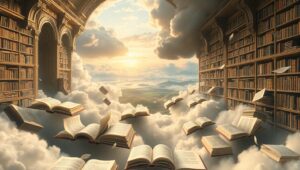 Library in the Celestial – free AI stock image