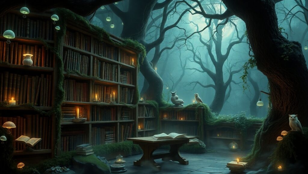 Library of Whispering Enchantment – free AI stock image
