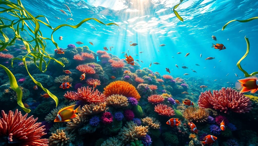 Life Beneath the Coral Waves vI8 – free AI stock image