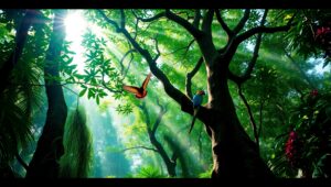 Life Beneath the Rainforest Canopy – free AI stock image