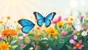 Life Cycle of a Blue Butterfly – free AI stock image