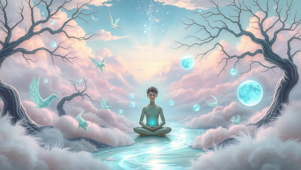 Light River Meditation Scene – free AI stock image