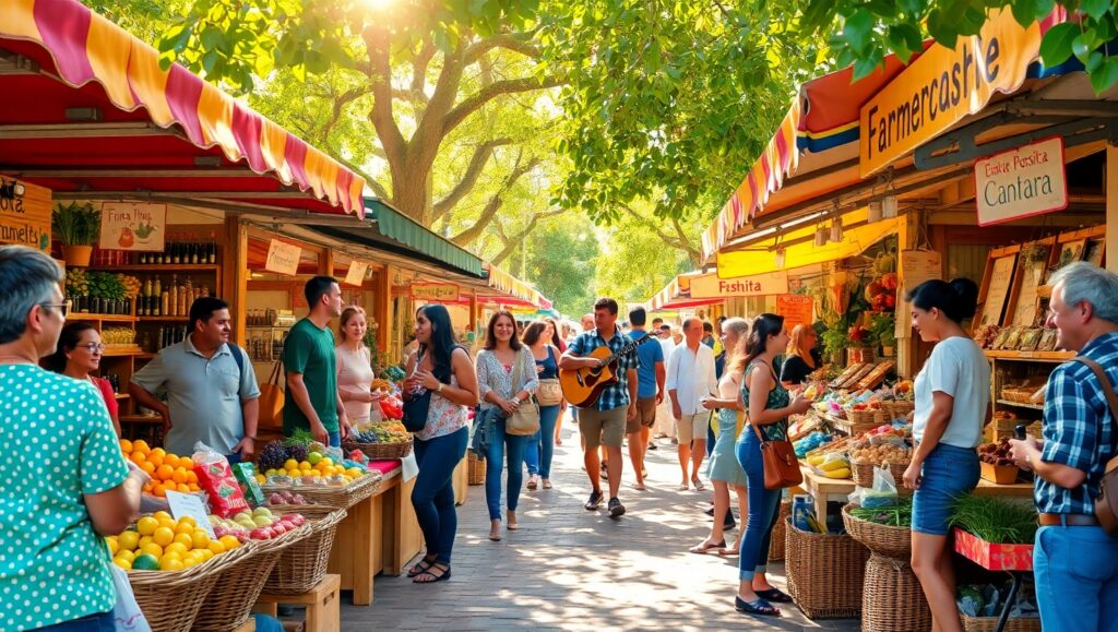 Lively Farmers Market Experience – free AI stock image