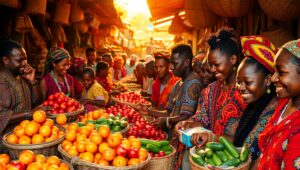 Lively Market Full of Color – free AI stock image