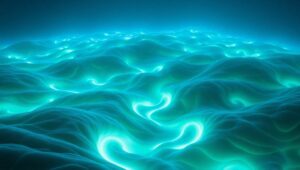 Living Landscape of Bioluminescence – free AI stock image