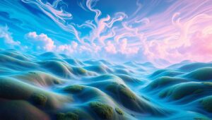 Living Landscape of Organic Forms – free AI stock image
