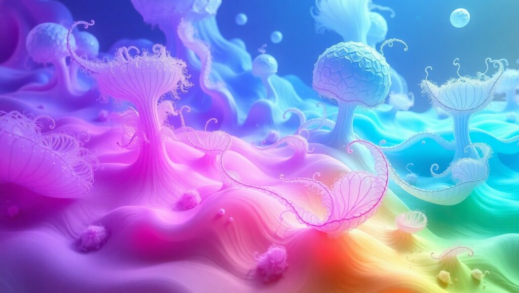 Living Landscapes of Organic Forms – free AI stock image