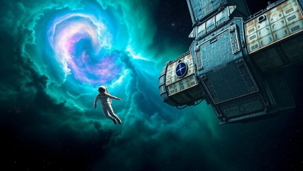Lost in the Cosmic Expanse – free AI stock image