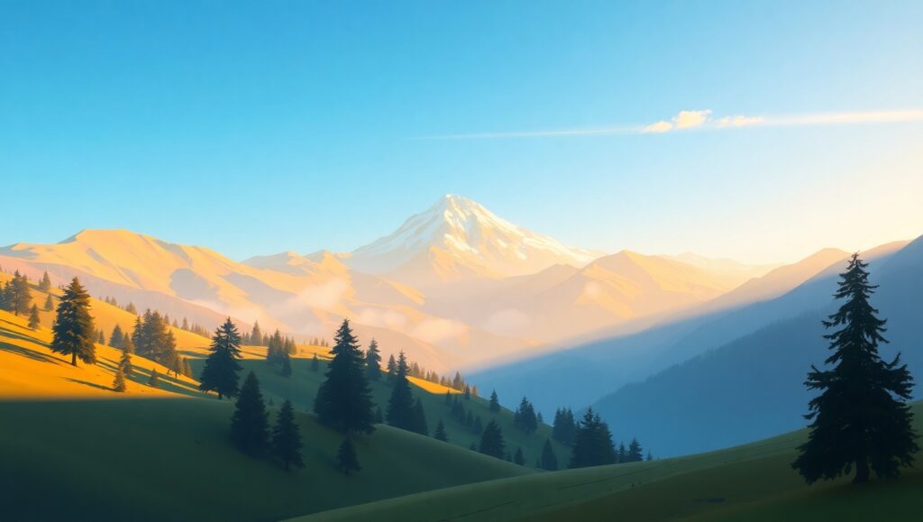 Low-Poly Mountain Serenity – free AI stock image