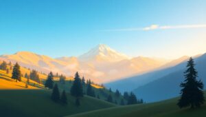 Low-Poly Mountain Serenity – free AI stock image