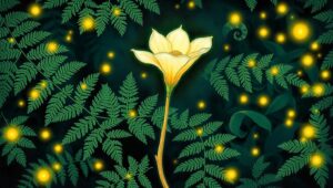 Luminescent Flora of the Forest – free AI stock image