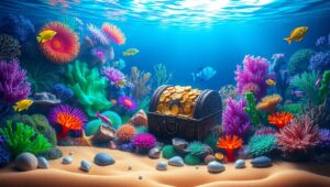 Luminescent Underwater Garden Adventure – free AI stock image