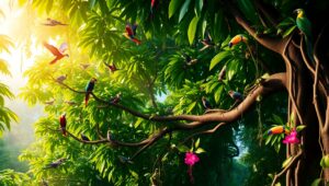 Lush Rainforest Canopy Adventure – free AI stock image