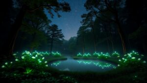 Magical Forest Under Starry Night – free AI stock image
