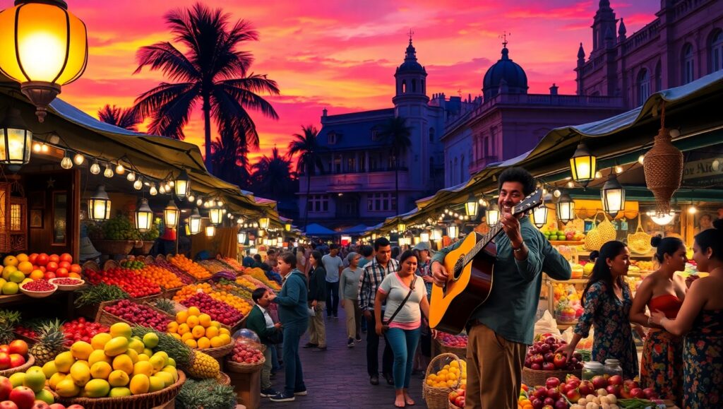 Market Magic at Dusk – free AI stock image