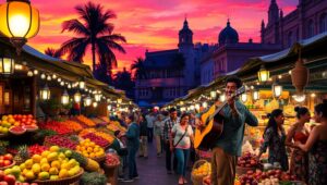 Market Magic at Dusk – free AI stock image