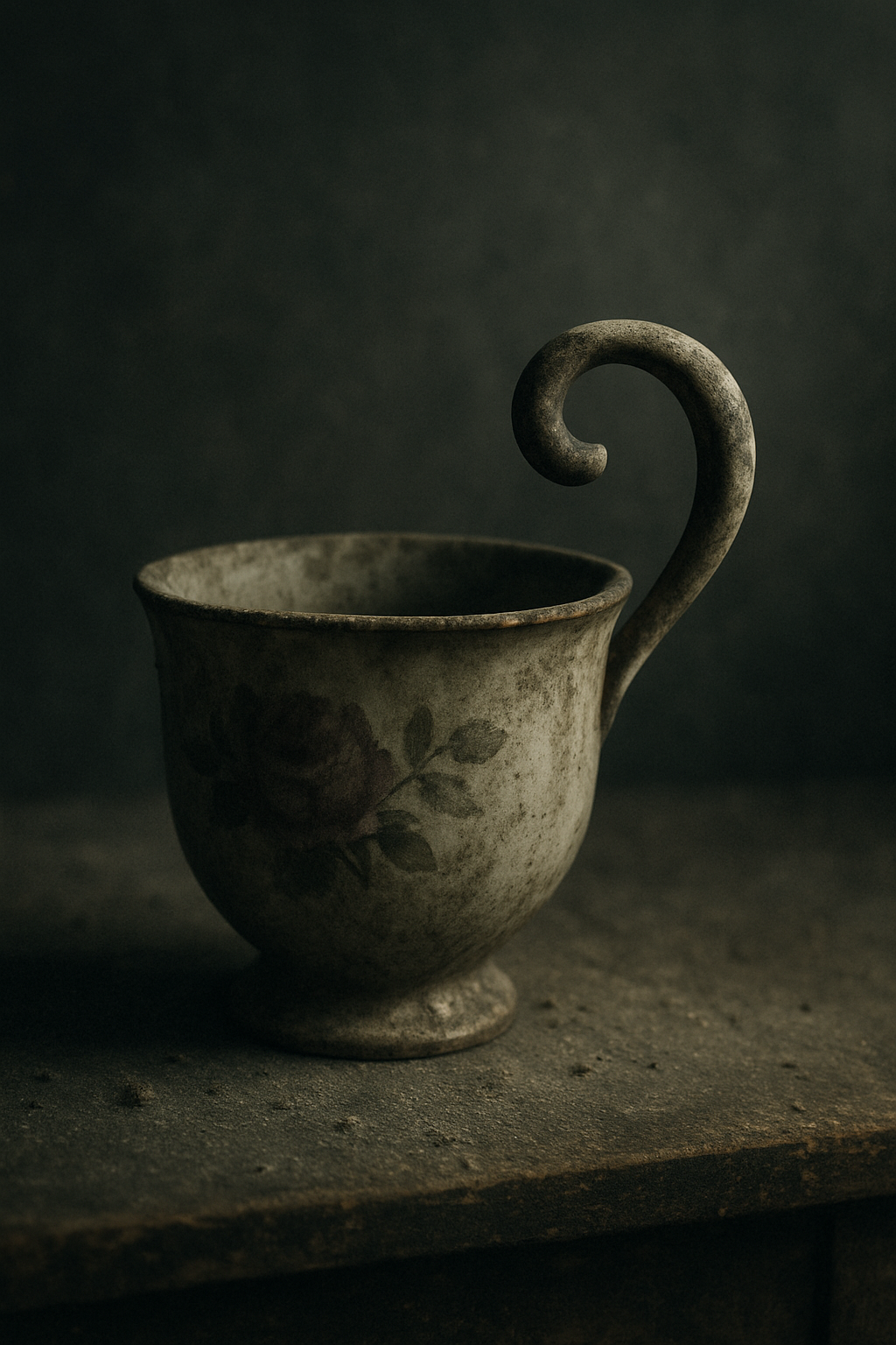 AI teacup with question mark handle