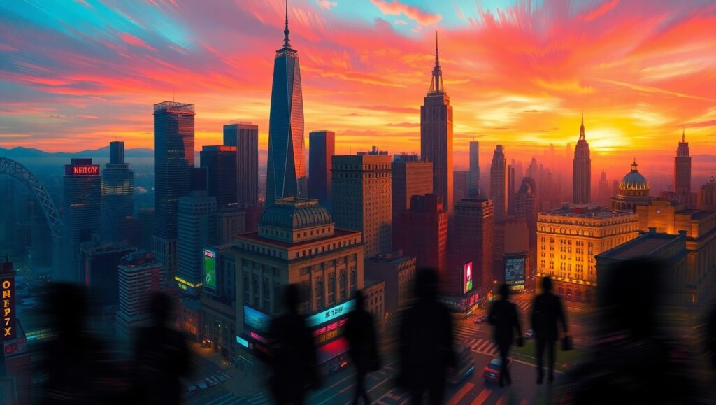 Melting City: An Expressionist Dream – free AI stock image
